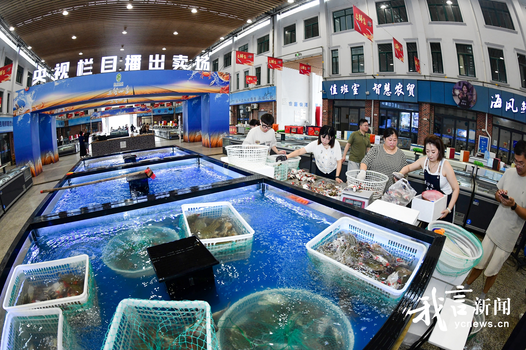 射阳黄沙港海鲜大卖场迎旺季