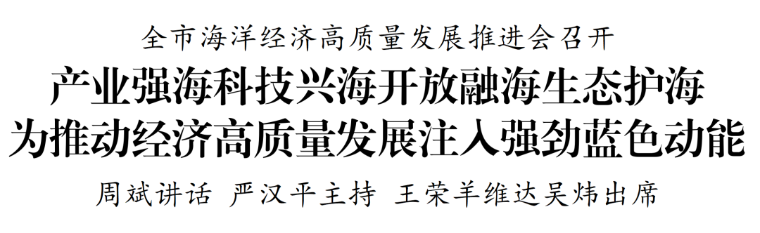 要闻丨全市海洋经济高质量发展推进会召开