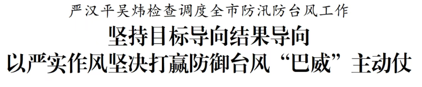 要闻丨严汉平吴炜检查调度全市防汛防台风工作