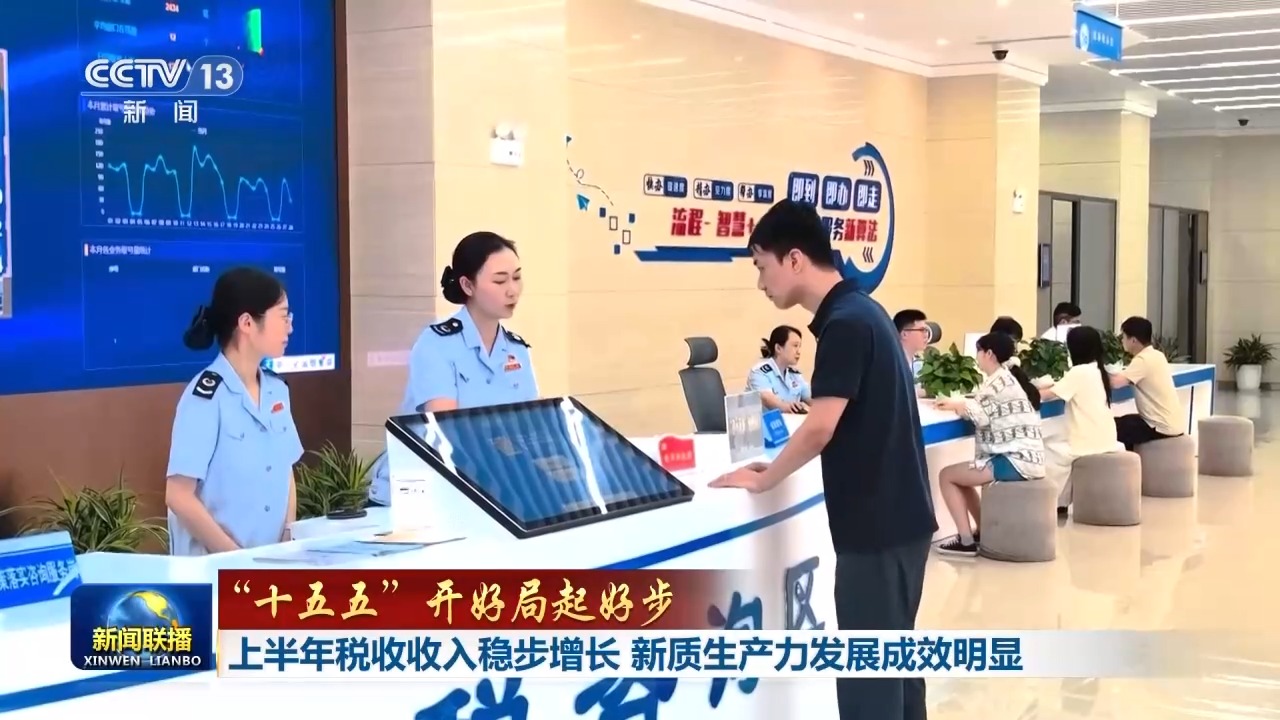 上半年税收收入稳步增长 新质生产力发展成效明显